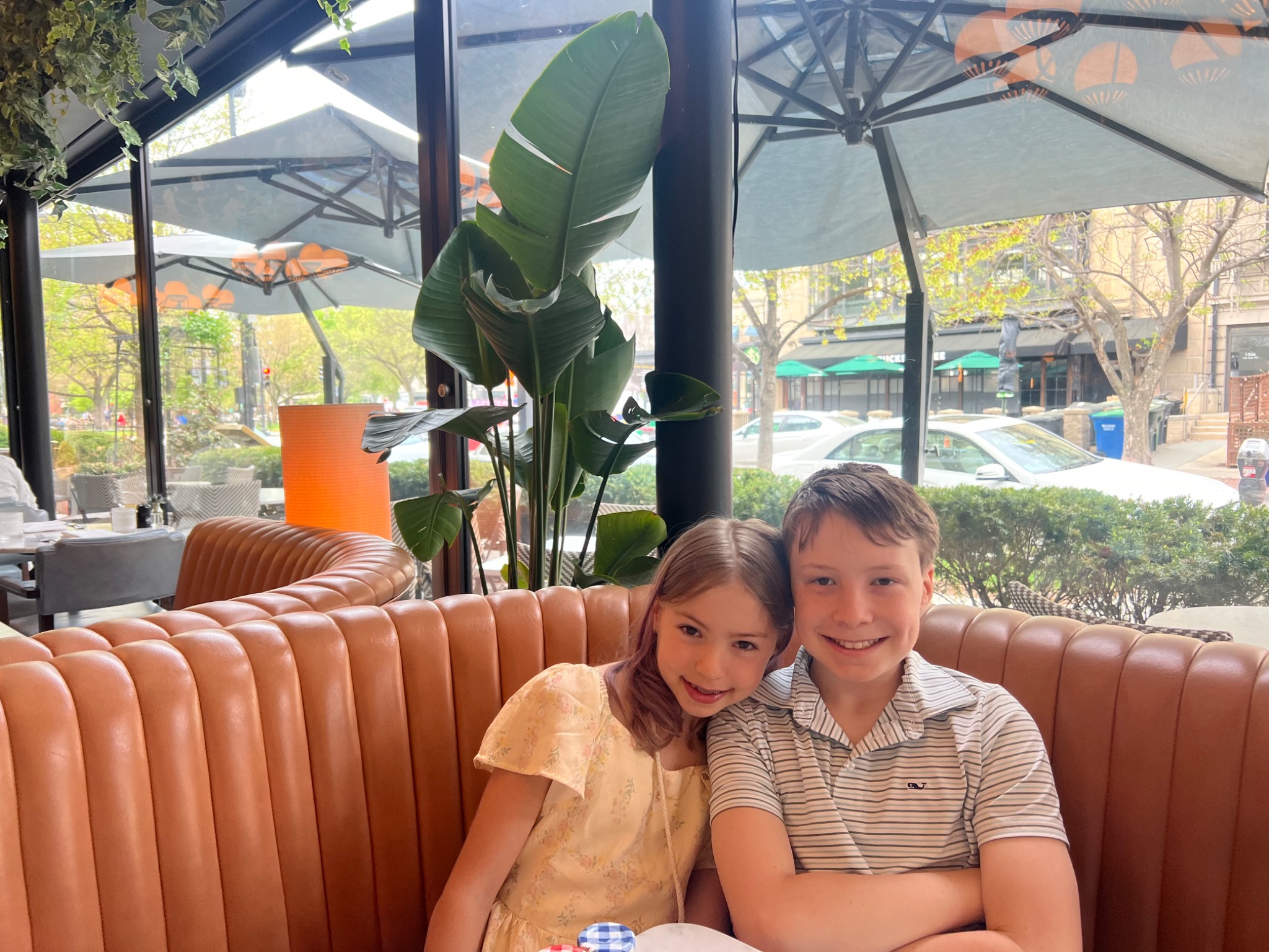 Children eating breakfast at the Dupont Circle Hotel during a Washington DC family trip